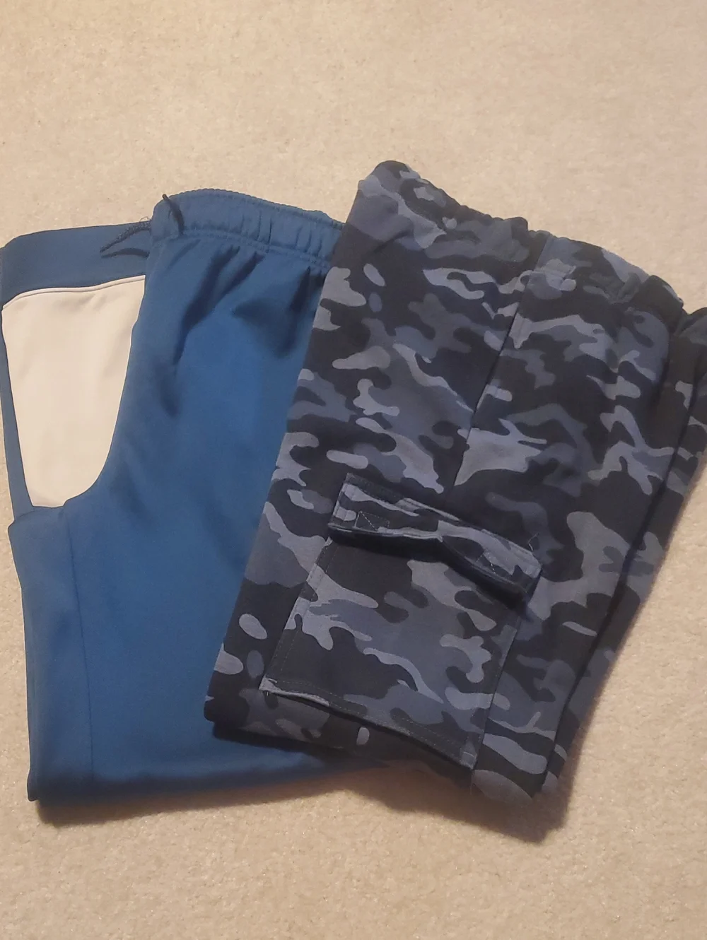 The Children's Place Blue Camouflage Cargo Pants & Royal Blue Athletic Shorts
